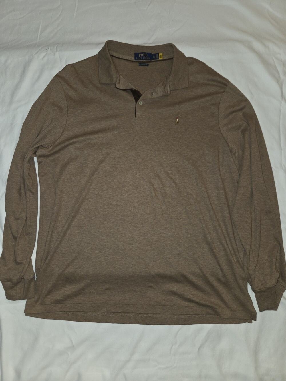 Polo Ralph Lauren Polo Shirt Mens XL Brown Long Sleeve